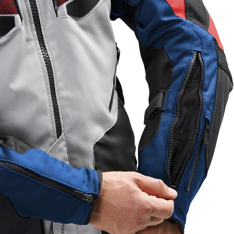 Rebelhorn Hiker IV motoros kabát világosszürke-kék-piros