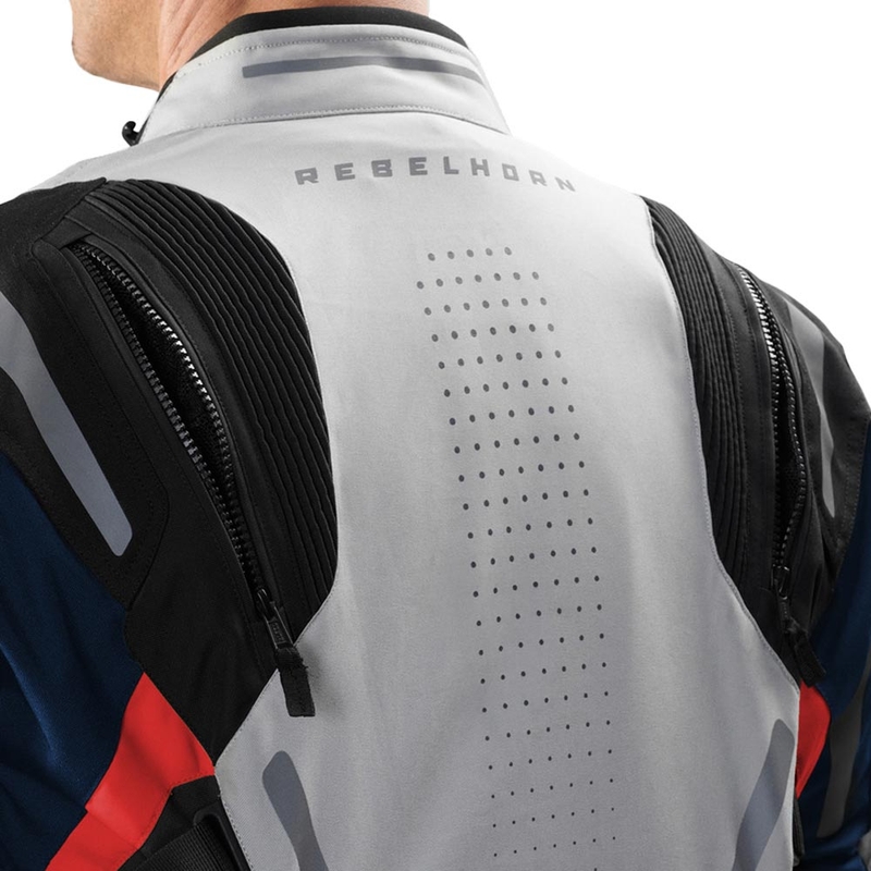 Rebelhorn Hiker IV motoros kabát világosszürke-kék-piros