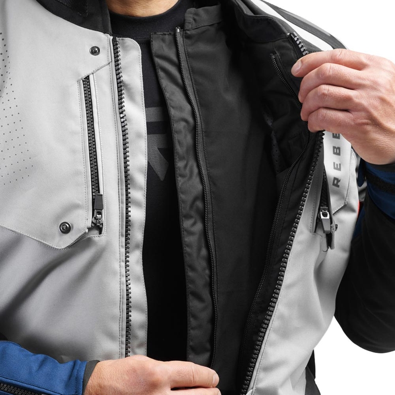 Rebelhorn Hiker IV motoros kabát világosszürke-kék-piros