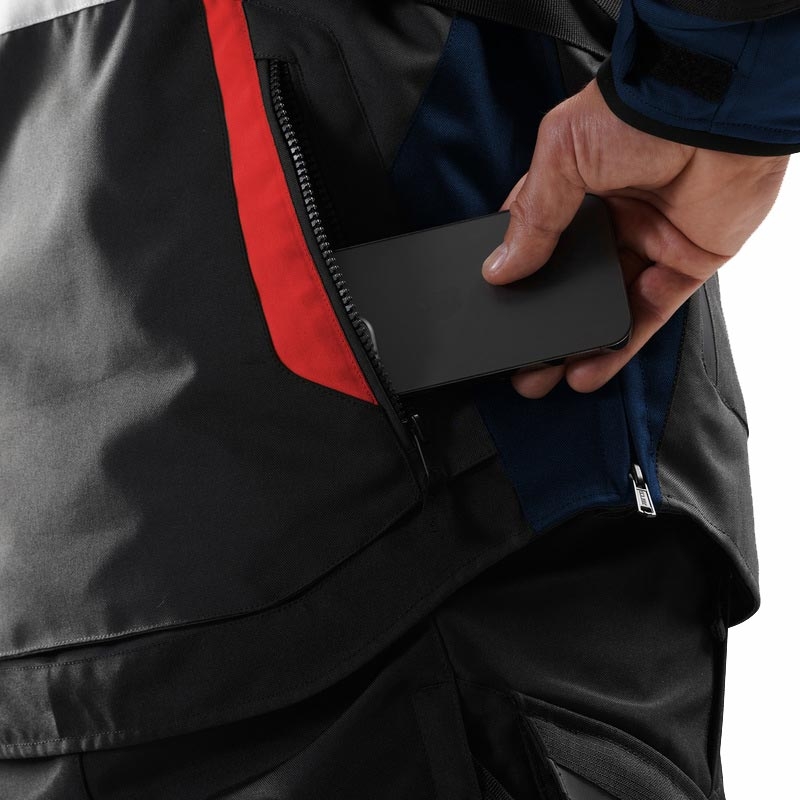 Rebelhorn Hiker IV motoros kabát világosszürke-kék-piros