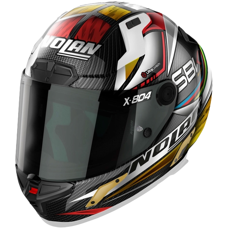 Nolan X-804 RS Ultra Carbon SBK zárt bukósisak fekete-piros-arany