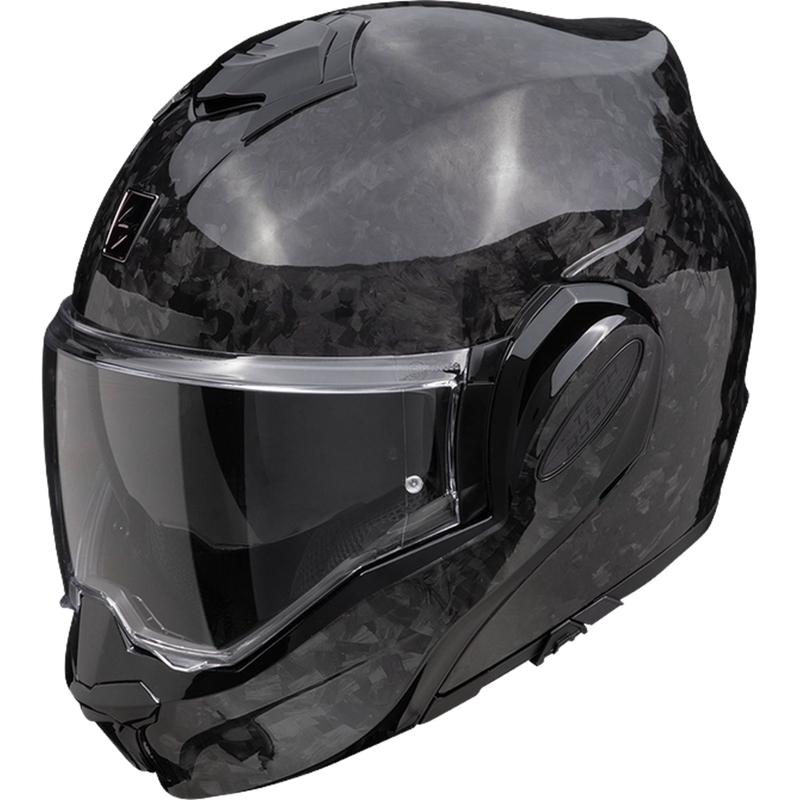 Scorpion EXO-TECH EVO ONYX CARBON Solid hátrahajtható állú bukósisak fekete