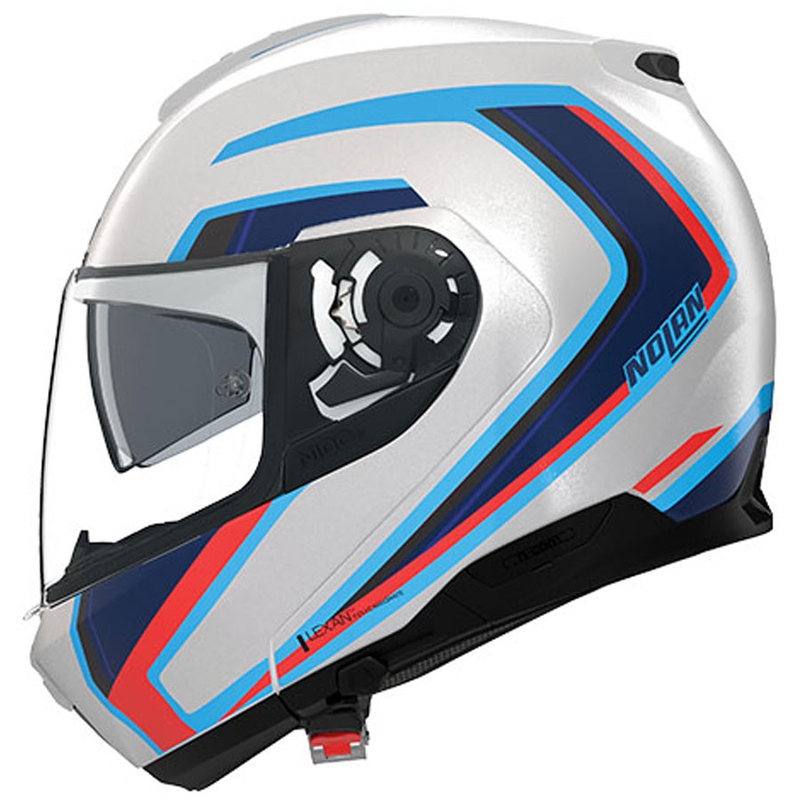 Nolan N100-6 Radiante N-COM 358 felnyitható motoros bukósisak fehér-szürke-kék