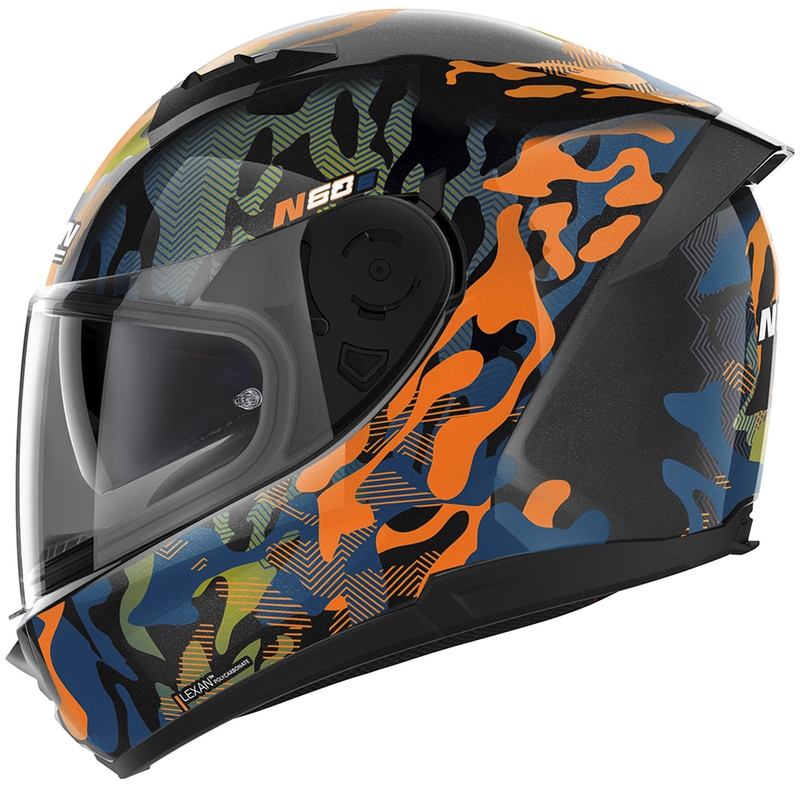 Nolan N60-6 Foxtrot 34 zárt motoros bukósisak fekete-narancssárga-kék