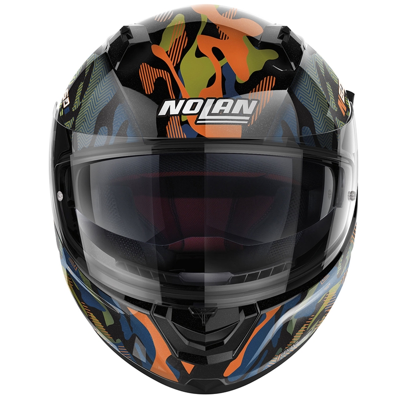 Nolan N60-6 Foxtrot 34 zárt motoros bukósisak fekete-narancssárga-kék