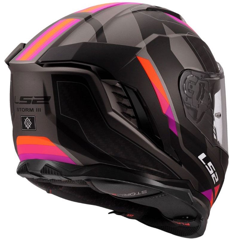 LS2 FF818 Storm III Sporty zárt motoros bukósisak matt szürke-lila