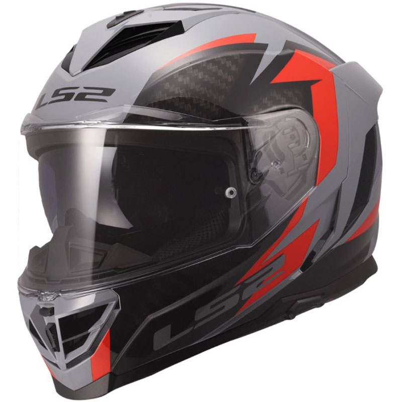 LS2 FF818 Storm III Dynamo zárt motoros bukósisak fényes szürke-piros