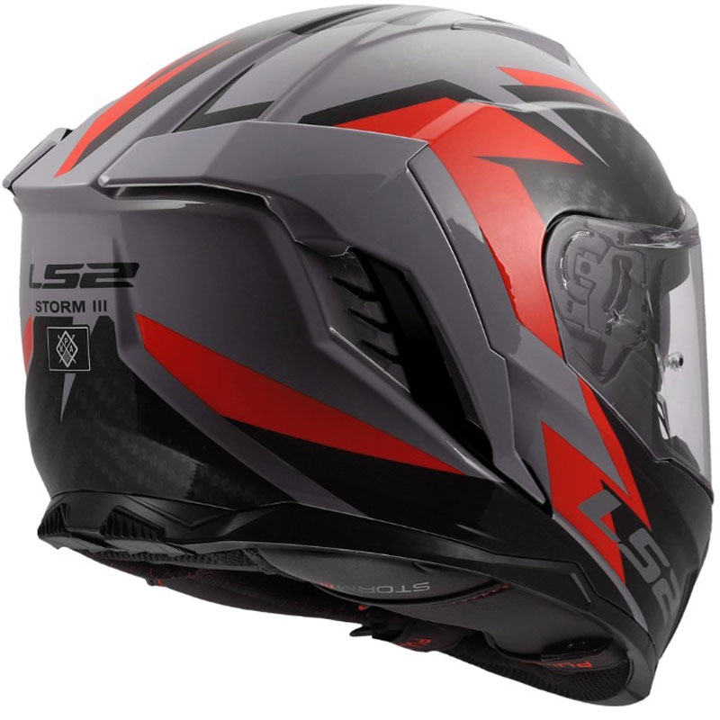 LS2 FF818 Storm III Dynamo zárt motoros bukósisak fényes szürke-piros