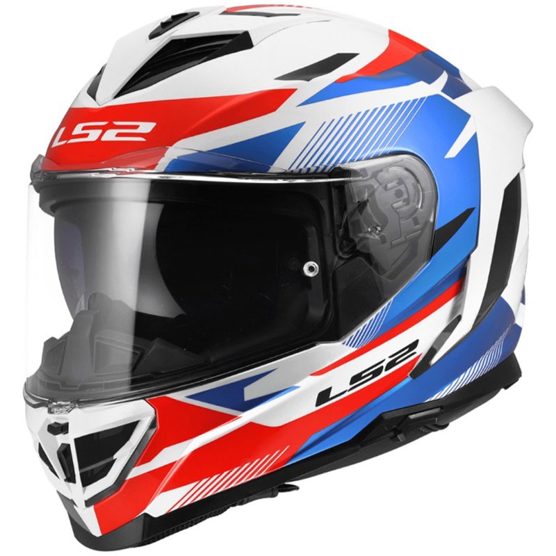 LS2 FF818 Storm III Komai zárt motoros bukósisak fényes fehér-kék-piros