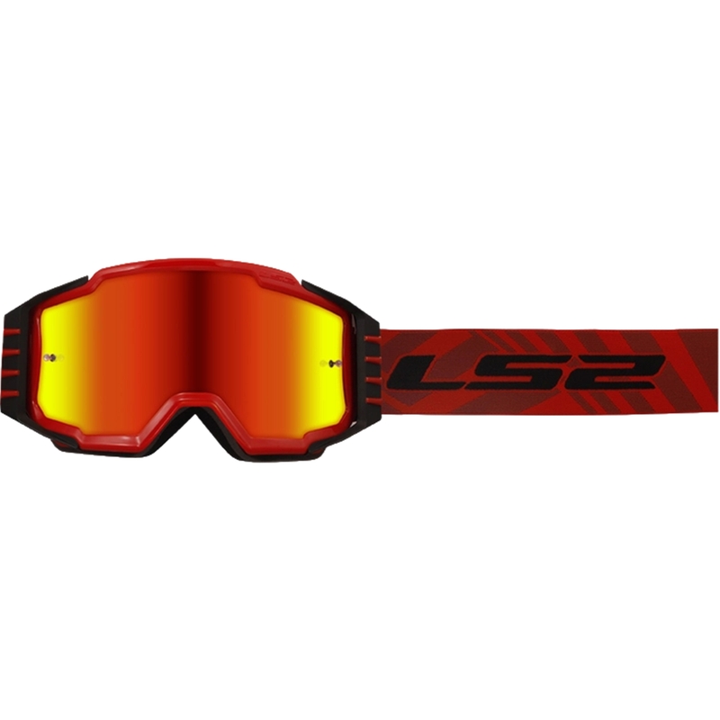 LS2 Charger PRO motokrossz szemüveg piros, irídium plexivel