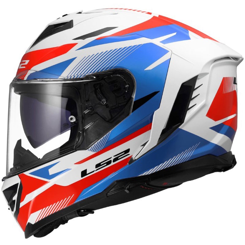 LS2 FF818 Storm III Komai zárt motoros bukósisak fényes fehér-kék-piros