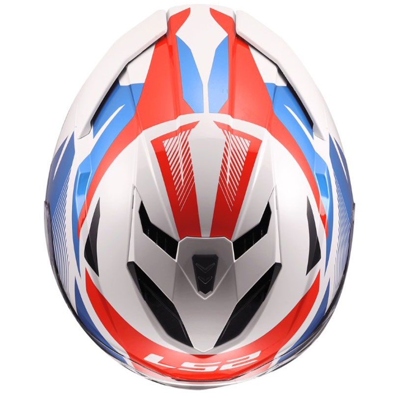 LS2 FF818 Storm III Komai zárt motoros bukósisak fényes fehér-kék-piros