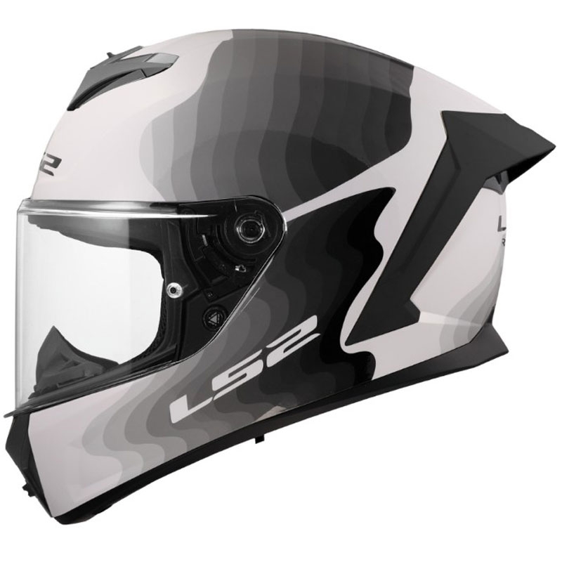 LS2 FF820 Rapid III Flow zárt motoros bukósisak fényes fehér-szürke