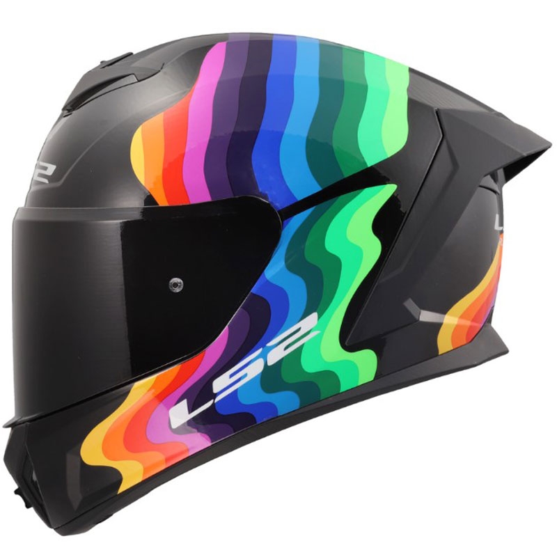 LS2 FF820 Rapid III Flow zárt motoros bukósisak fényes fekete-multicolor