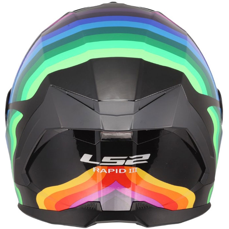 LS2 FF820 Rapid III Flow zárt motoros bukósisak fényes fekete-multicolor