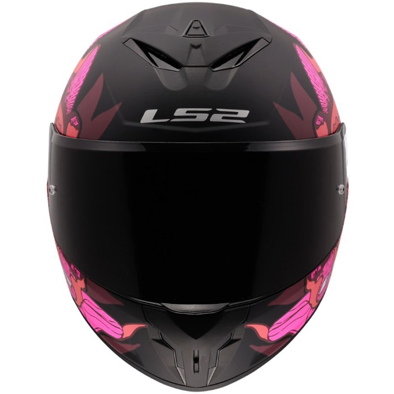 LS2 FF820 Rapid III Poppies II zárt motoros bukósisak matt fekete-rózsaszín