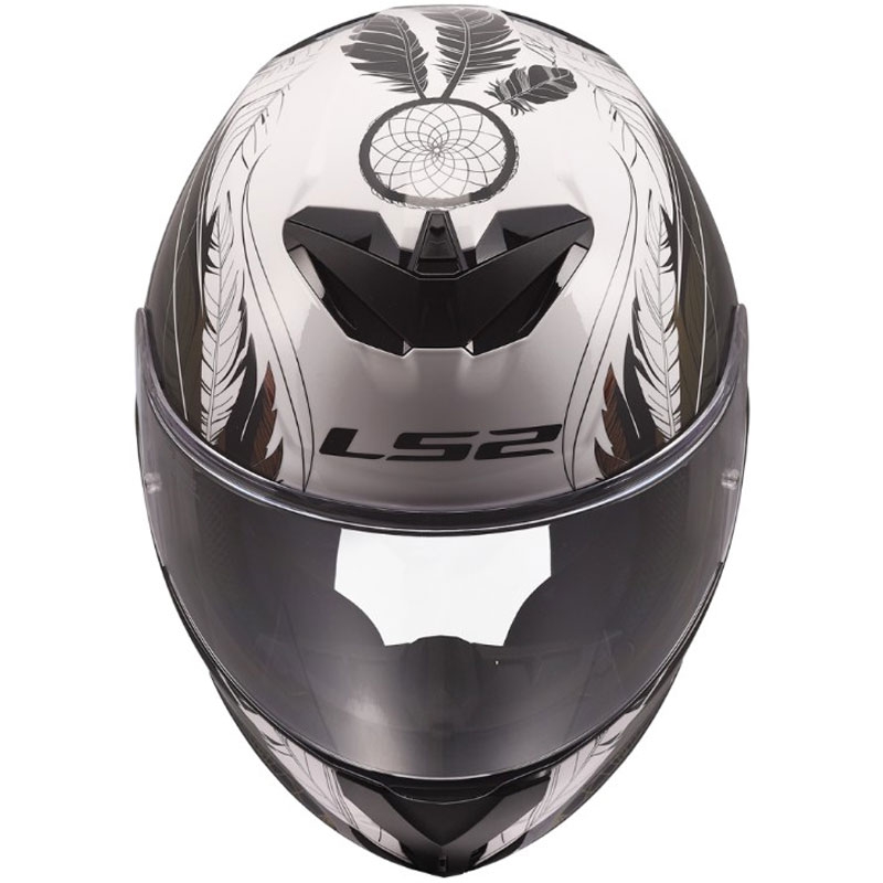 LS2 FF820 Rapid III Boho zárt motoros bukósisak fényes fehér-fekete-rózsaszín