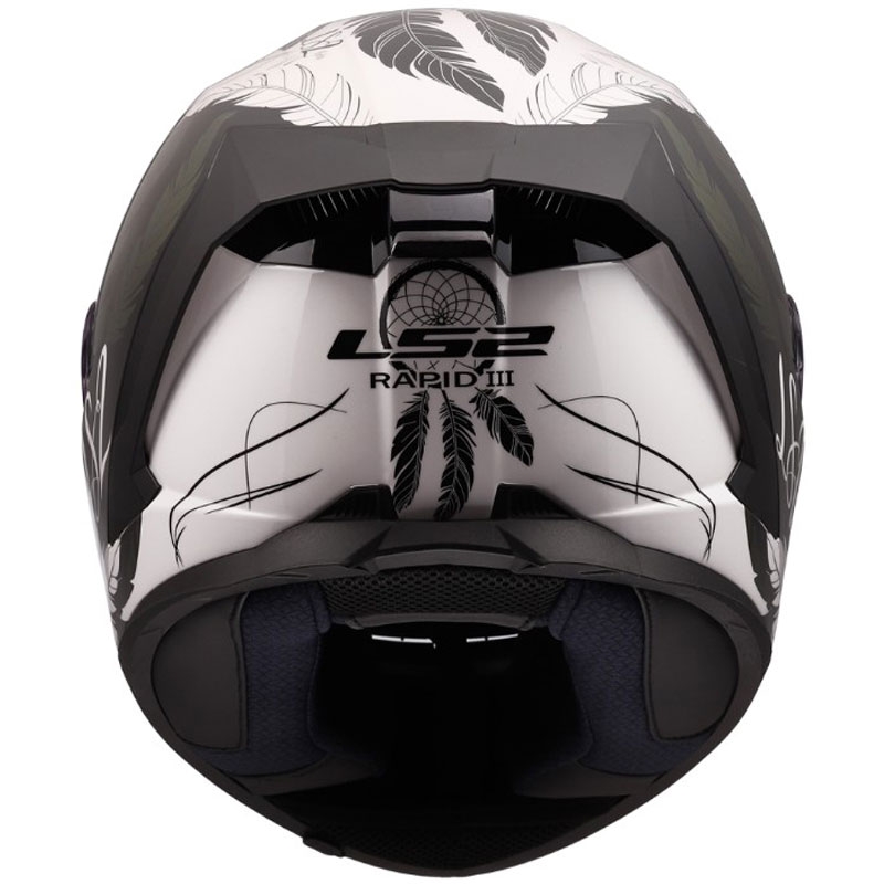 LS2 FF820 Rapid III Boho zárt motoros bukósisak fényes fehér-fekete-rózsaszín