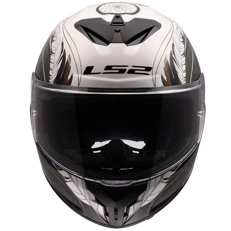 LS2 FF820 Rapid III Boho zárt motoros bukósisak fényes fehér-fekete-rózsaszín