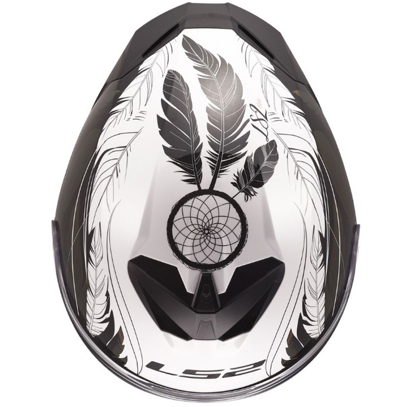 LS2 FF820 Rapid III Boho zárt motoros bukósisak fényes fehér-fekete-rózsaszín