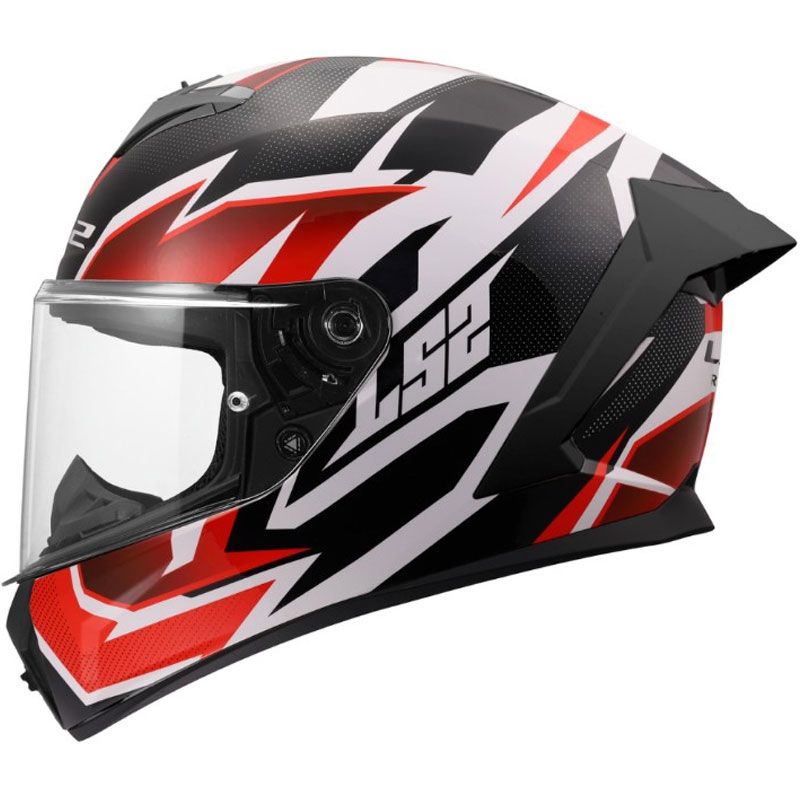 LS2 FF820 Rapid III Xtrem zárt motoros bukósisak fényes fehér-fekete-piros