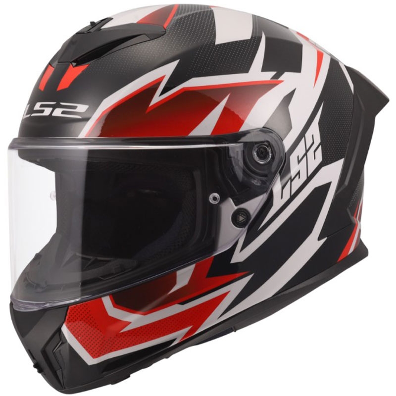 LS2 FF820 Rapid III Xtrem zárt motoros bukósisak fényes fehér-fekete-piros