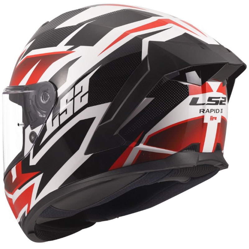 LS2 FF820 Rapid III Xtrem zárt motoros bukósisak fényes fehér-fekete-piros