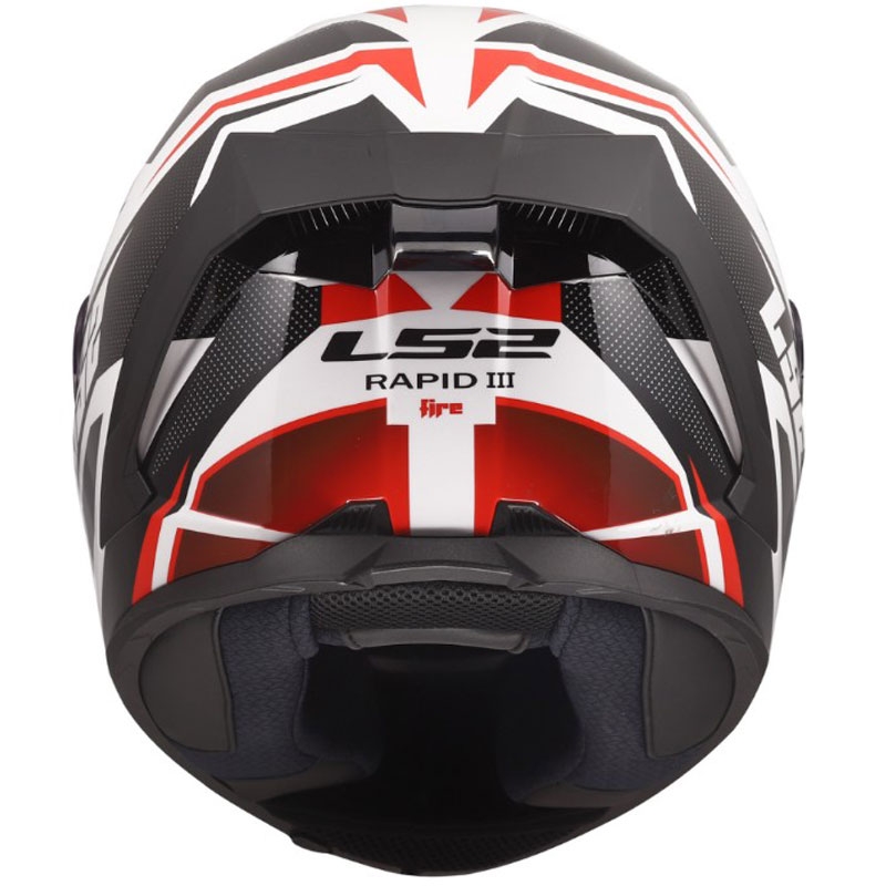LS2 FF820 Rapid III Xtrem zárt motoros bukósisak fényes fehér-fekete-piros