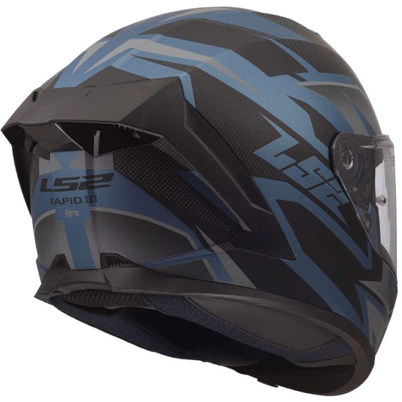 LS2 FF820 Rapid III Xtrem zárt motoros bukósisak matt fekete-kék-petrol