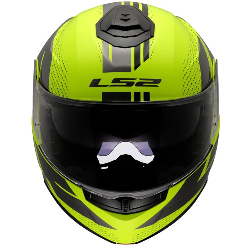 LS2 FF908 Strobe II Code felnyitható motoros bukósisak fényes fluo sárga-fekete