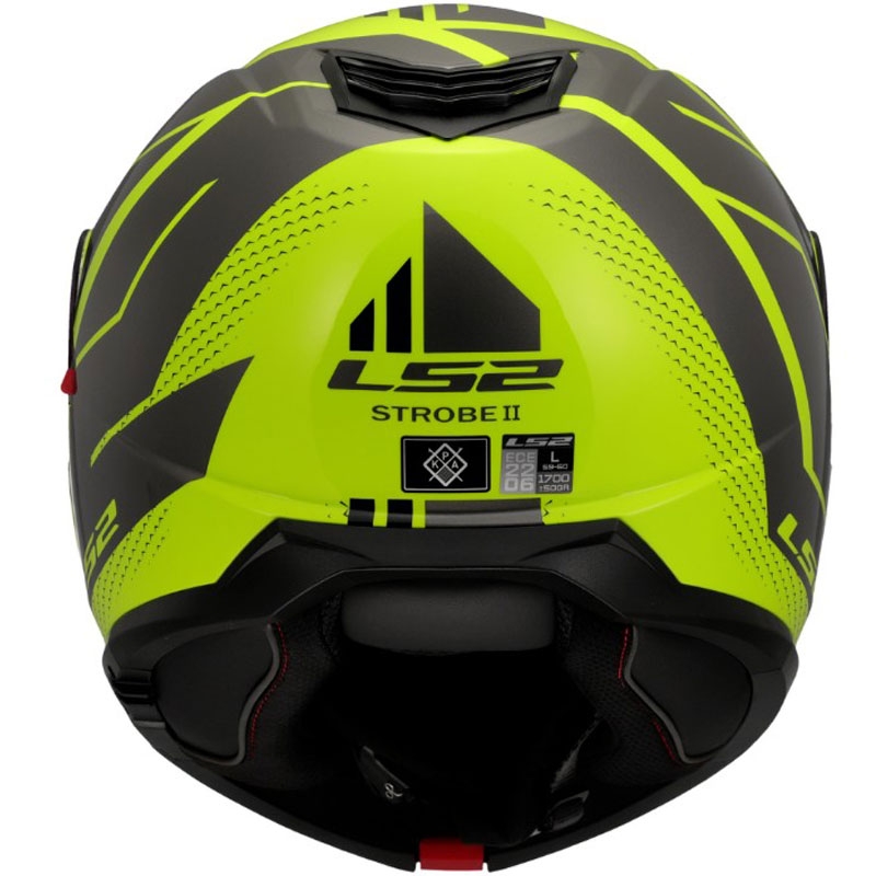LS2 FF908 Strobe II Code felnyitható motoros bukósisak fényes fluo sárga-fekete