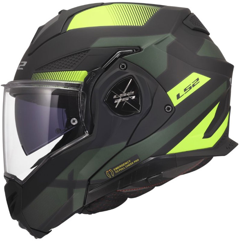 LS2 FF901 Advant X Nova hátrahajtható állú motoros bukósisak matt fluo sárga-fekete