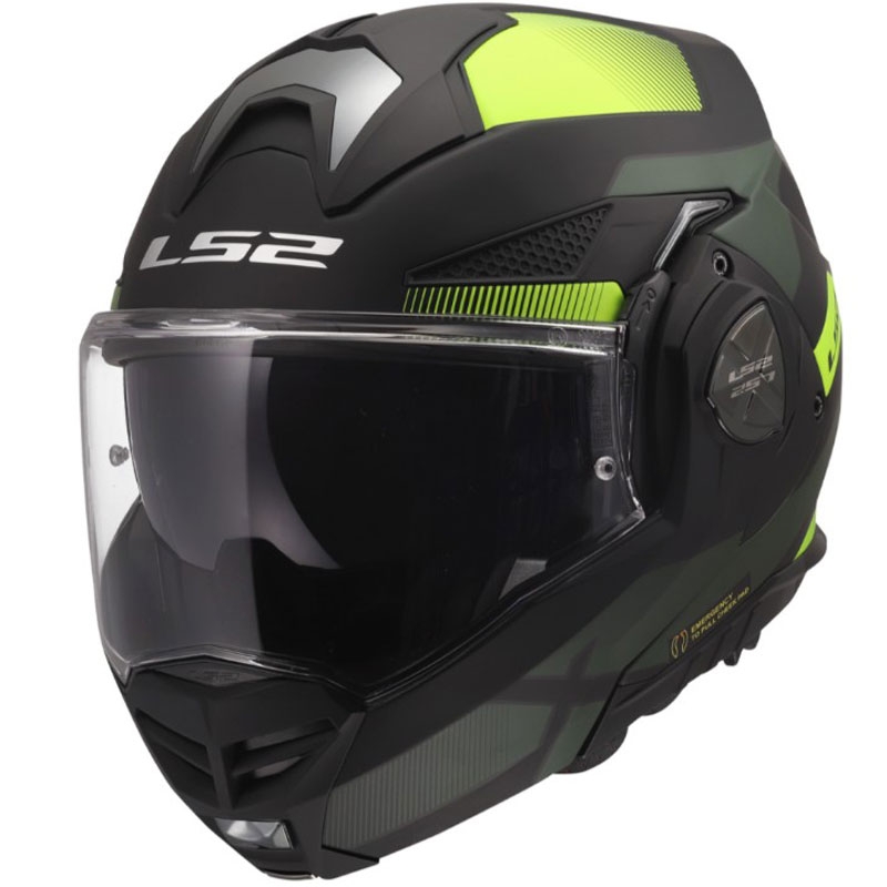 LS2 FF901 Advant X Nova hátrahajtható állú motoros bukósisak matt fluo sárga-fekete
