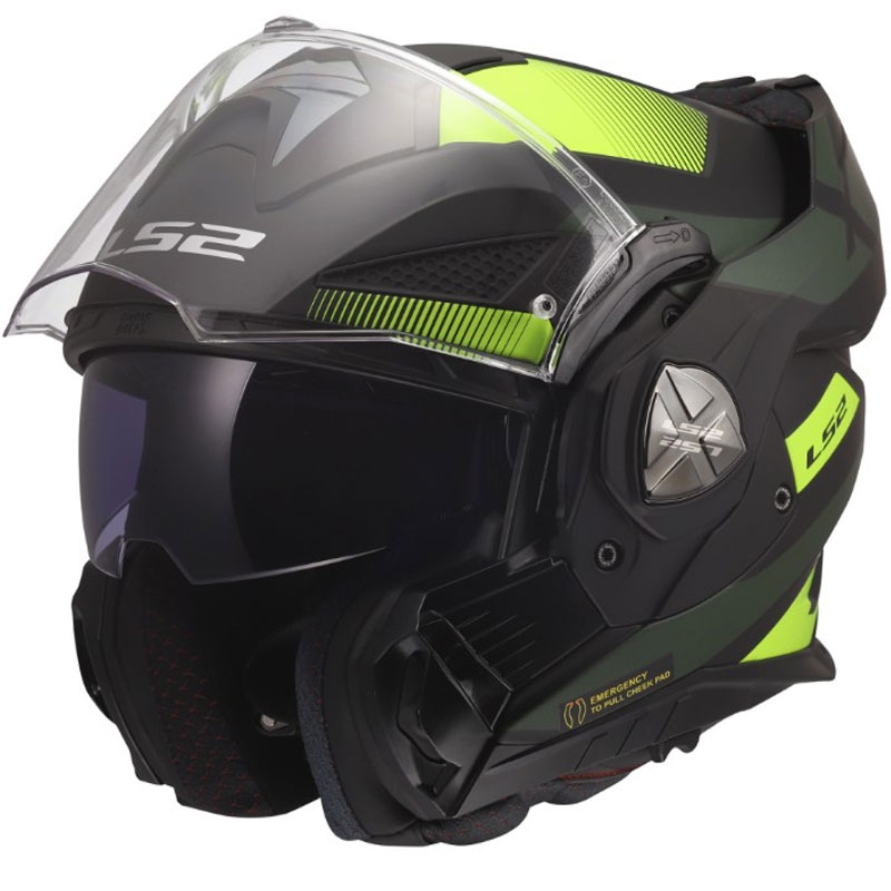 LS2 FF901 Advant X Nova hátrahajtható állú motoros bukósisak matt fluo sárga-fekete