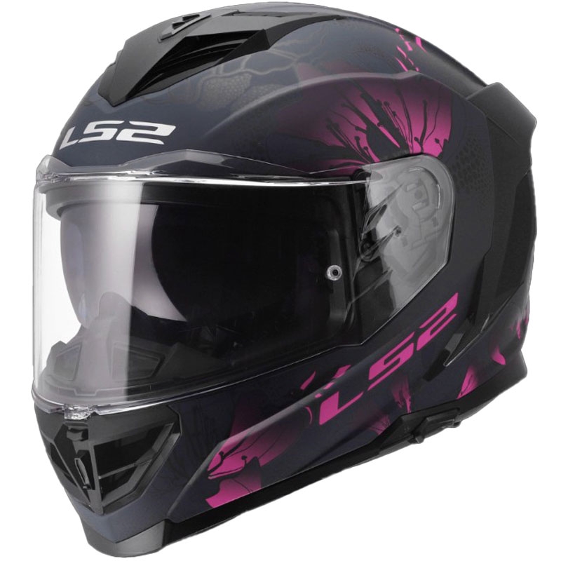LS2 FF818 Storm III Burst zárt motoros bukósisak fekete-rózsaszín