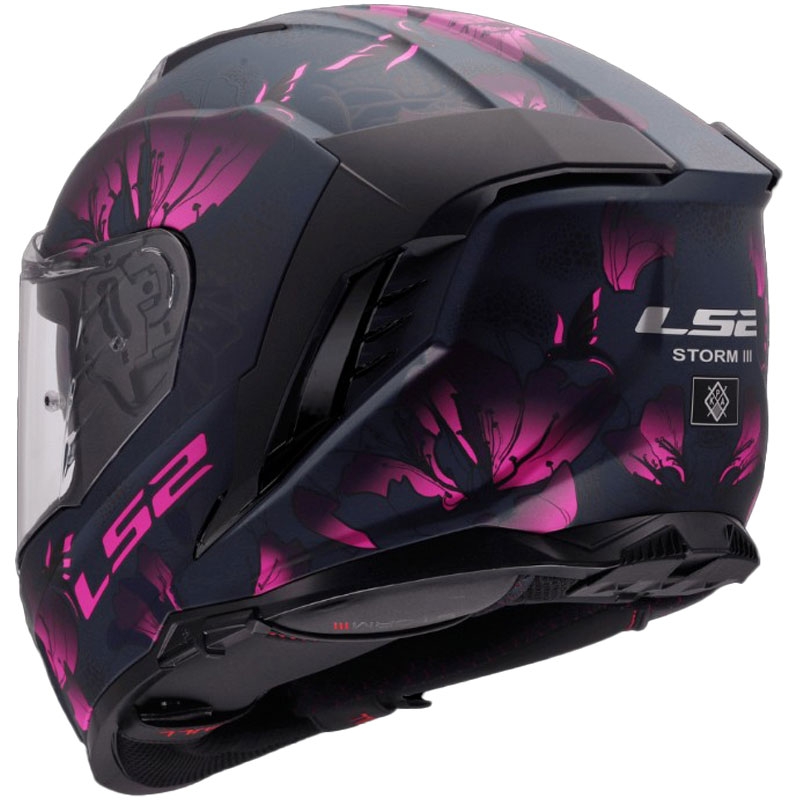 LS2 FF818 Storm III Burst zárt motoros bukósisak fekete-rózsaszín