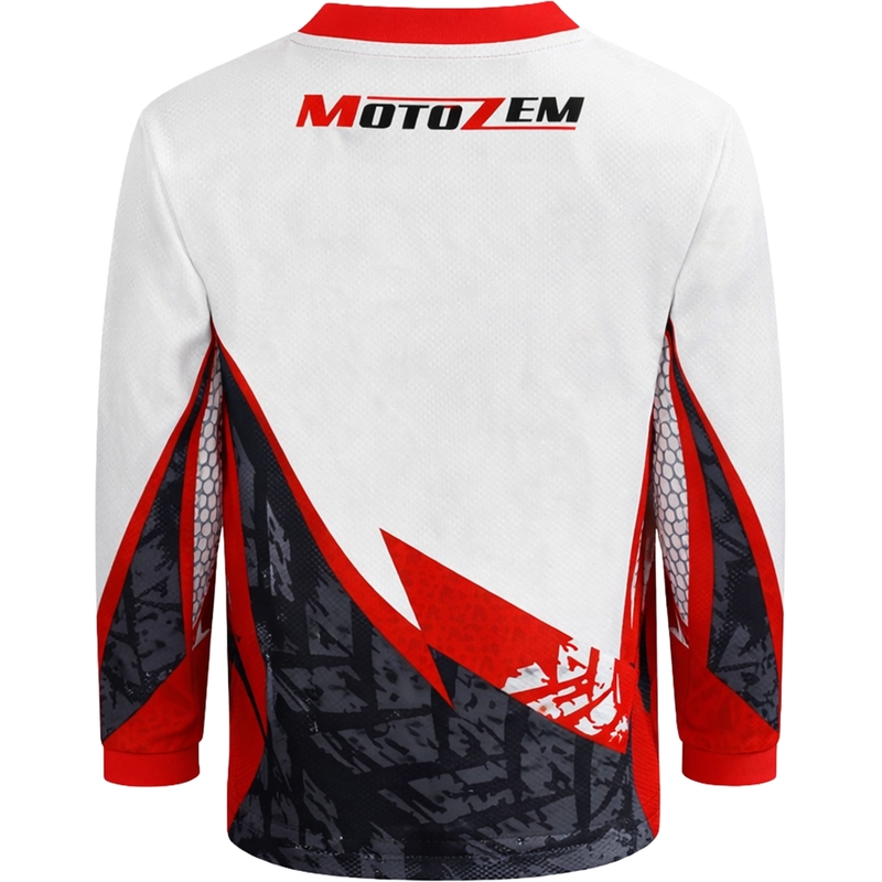 Dětský motokrosový dres MotoZem Ground MX bílo-černo-červený