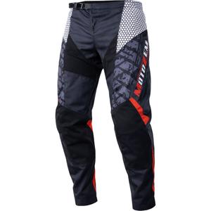 Motokrosové kalhoty MotoZem Ground MX černo-bílo-červené
