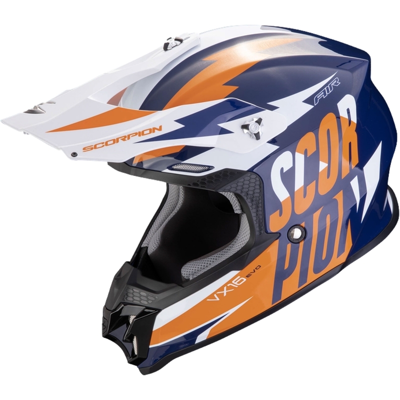 Scorpion VX-16 EVO AIR Slanter motokrossz bukósisak kék-narancssárga kiárusítás