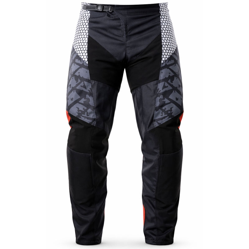 Motokrosové kalhoty MotoZem Ground MX černo-bílo-červené