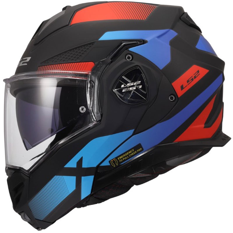 LS2 FF901 Advant X Nova hátrahajtható állú motoros bukósisak matt fekete-piros-kék