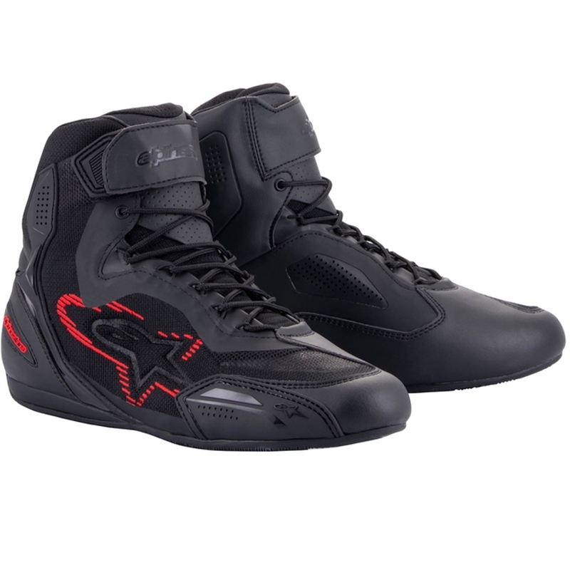 Alpinestars Faster-3 Rideknit motoros csizma fekete-sötétszürke-piros