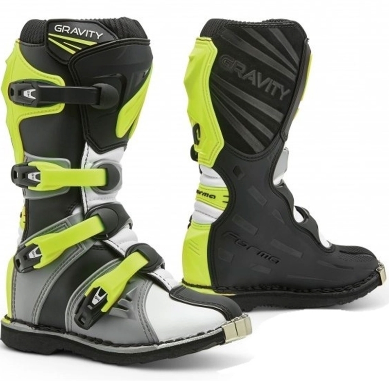 Gyerek motoros csizma Forma Gravity szürke-fehér-fluo sárga