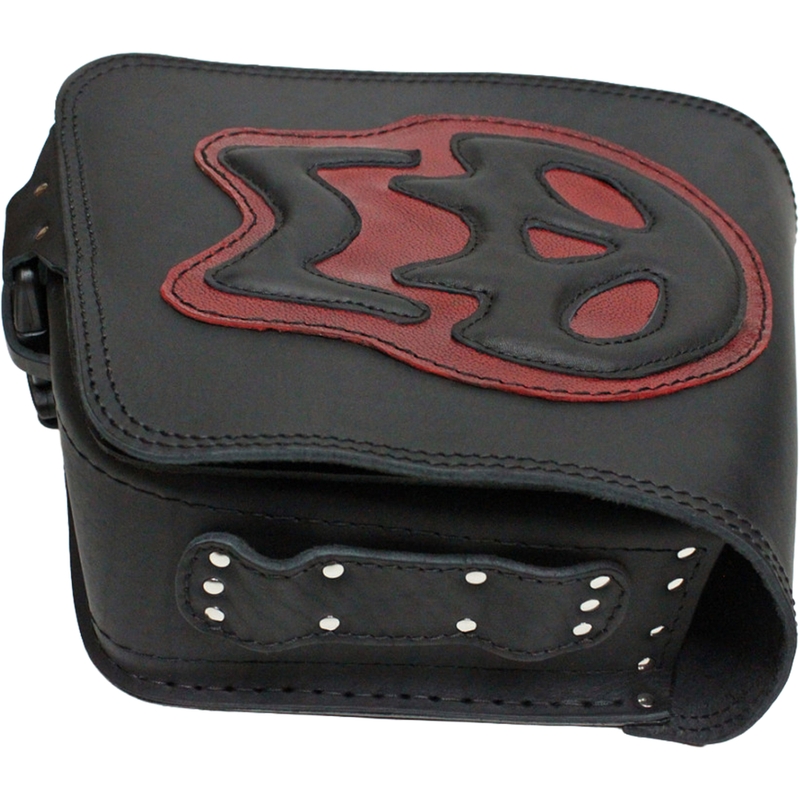 RSA S493 Skull H-D Softail motoros bőrtáska fekete-piros