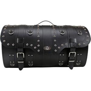 RSA K160 motoros bőrtáska zárral és szegecsekkel fekete