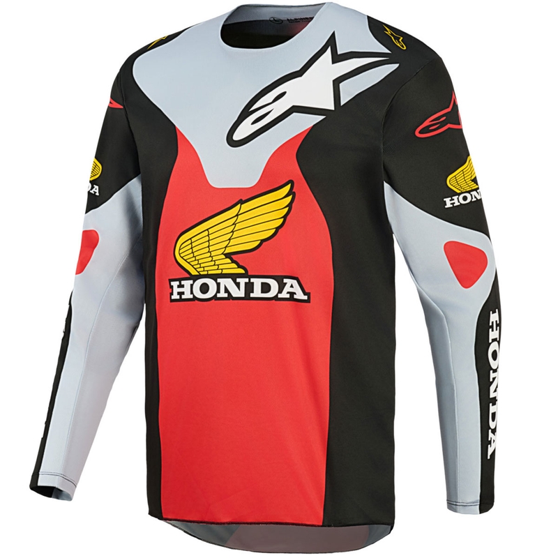 Alpinestars Racer Veil Honda motokrossz mez fekete-szürke-piros-sárga