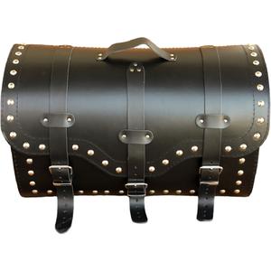 RSA K155 motoros bőrtáska zárral, szegecsekkel fekete