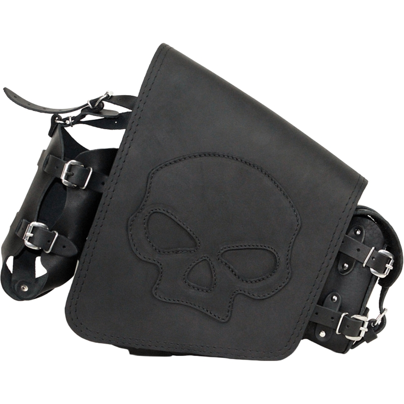 RSA S494 Skull H-D Softail motoros bőrtáska fekete