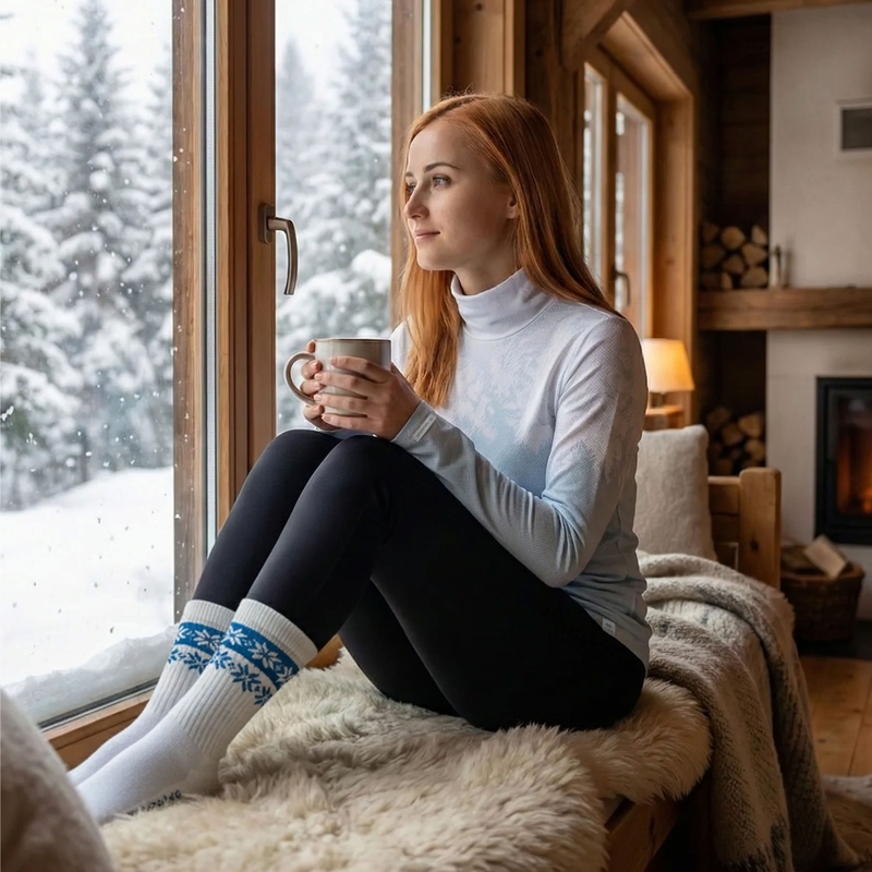 Nanosilver® Frozen II női termo póló kék-fehér