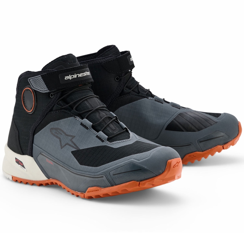 Alpinestars CR-X Drystar motoros cipő fekete-sötétszürke-narancssárga
